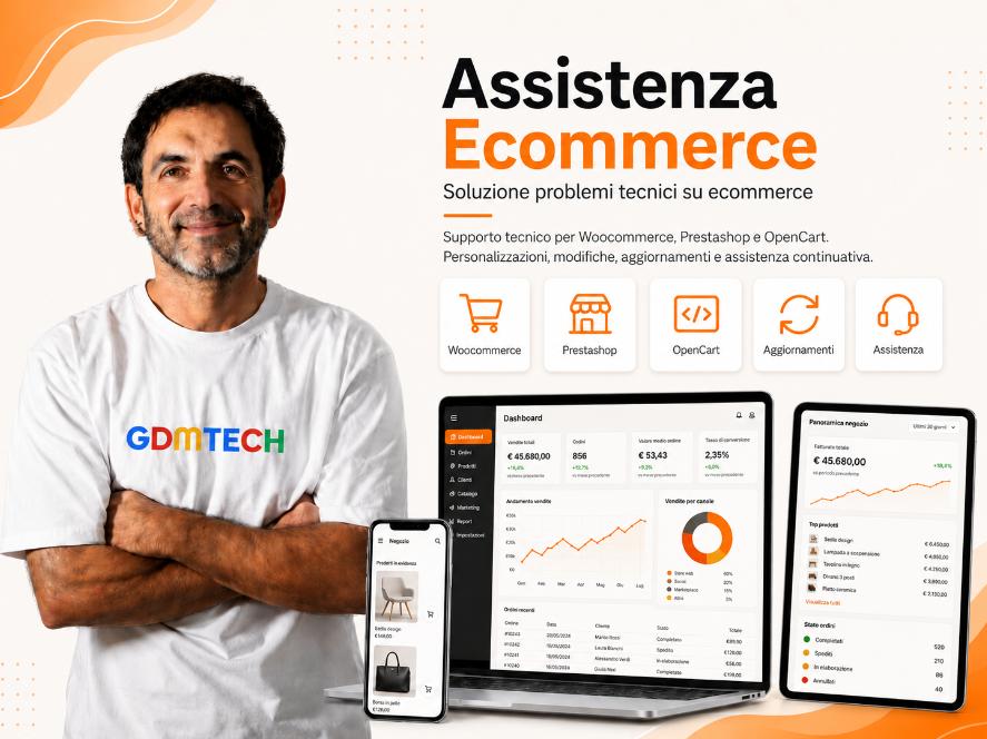 Assistenza e-commerce esistente: supporto tecnico per WooCommerce, PrestaShop e altri CMS