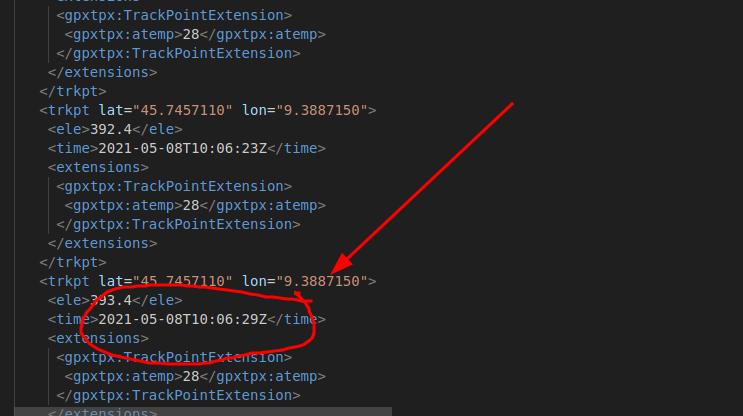 File GPX con e senza timestamp: differenze e come registrarli correttamente