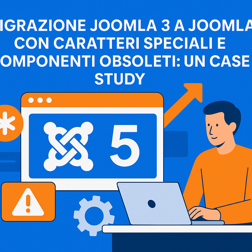 Migrazione Joomla 3 a Joomla 5 con Caratteri Speciali e Componenti Obsoleti: Un Case Study