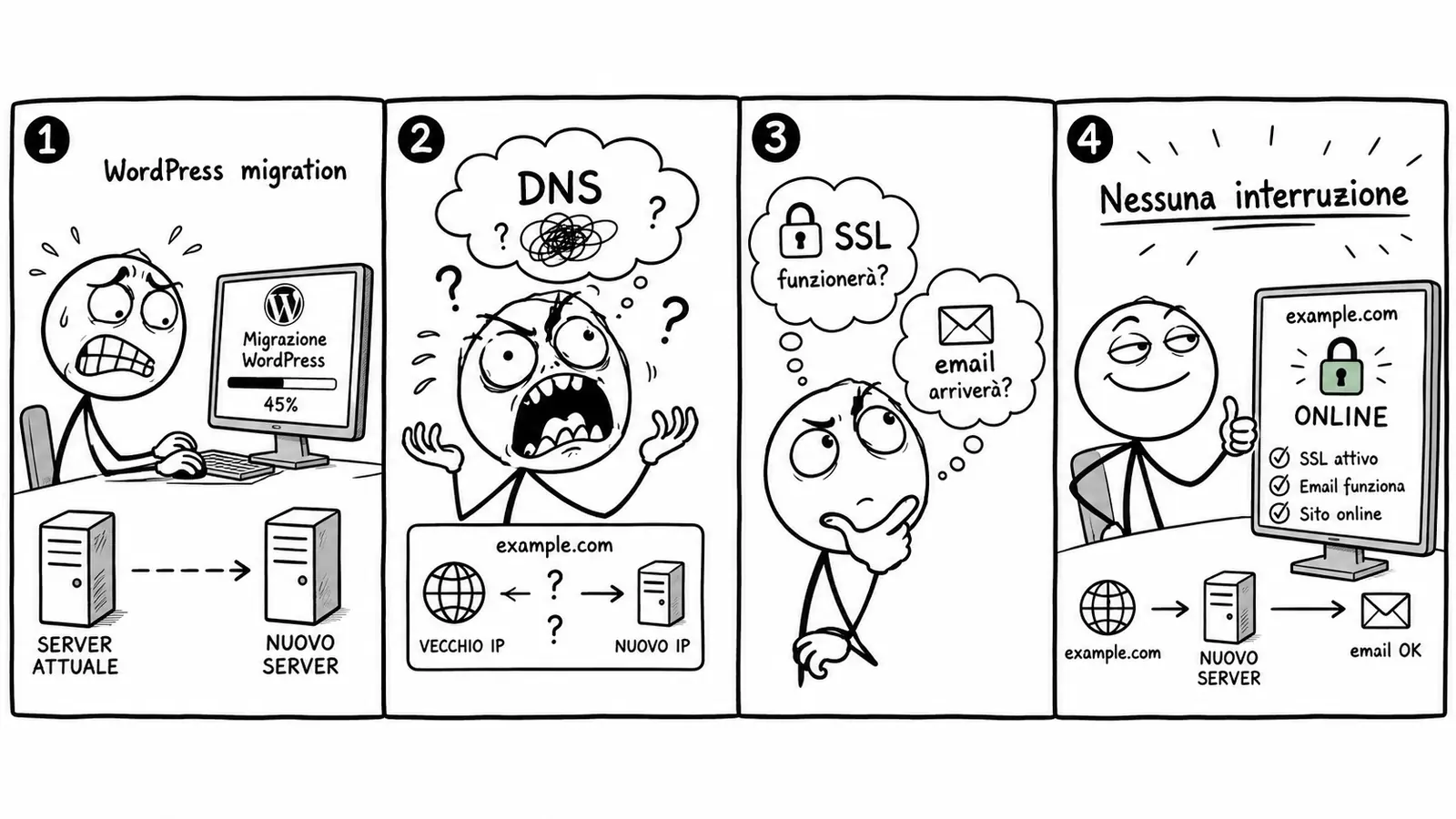 Migrazione WordPress: come gestire DNS, SSL ed email senza interruzioni