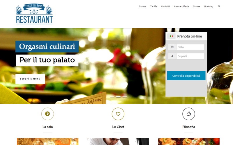 Sito web per ristoranti con prenotazione tavoli online