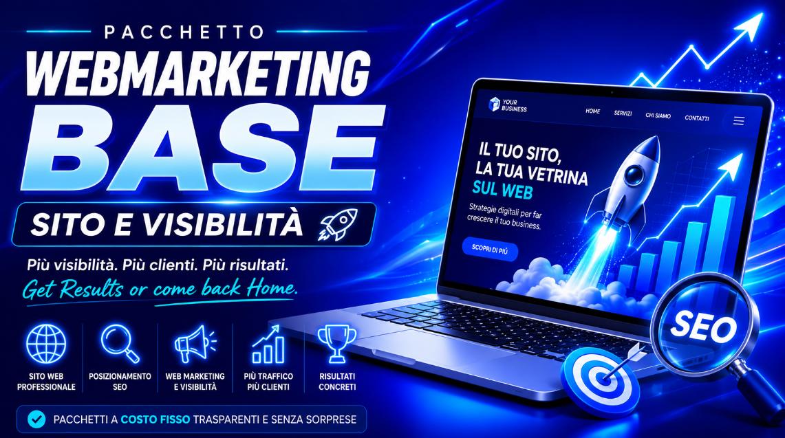 Pacchetto webmarketing base Sito e visibilità
