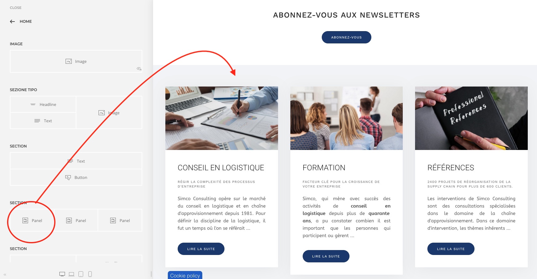 esempio Builder Yootheme
