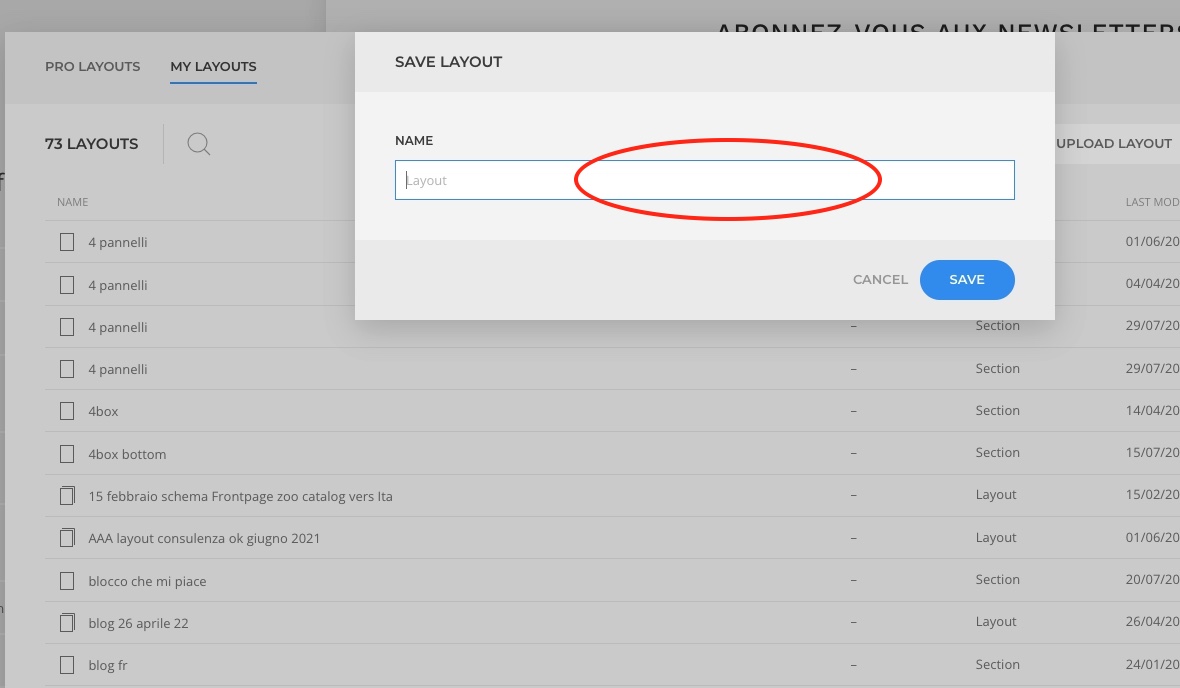 esempio Layout Builder Yootheme